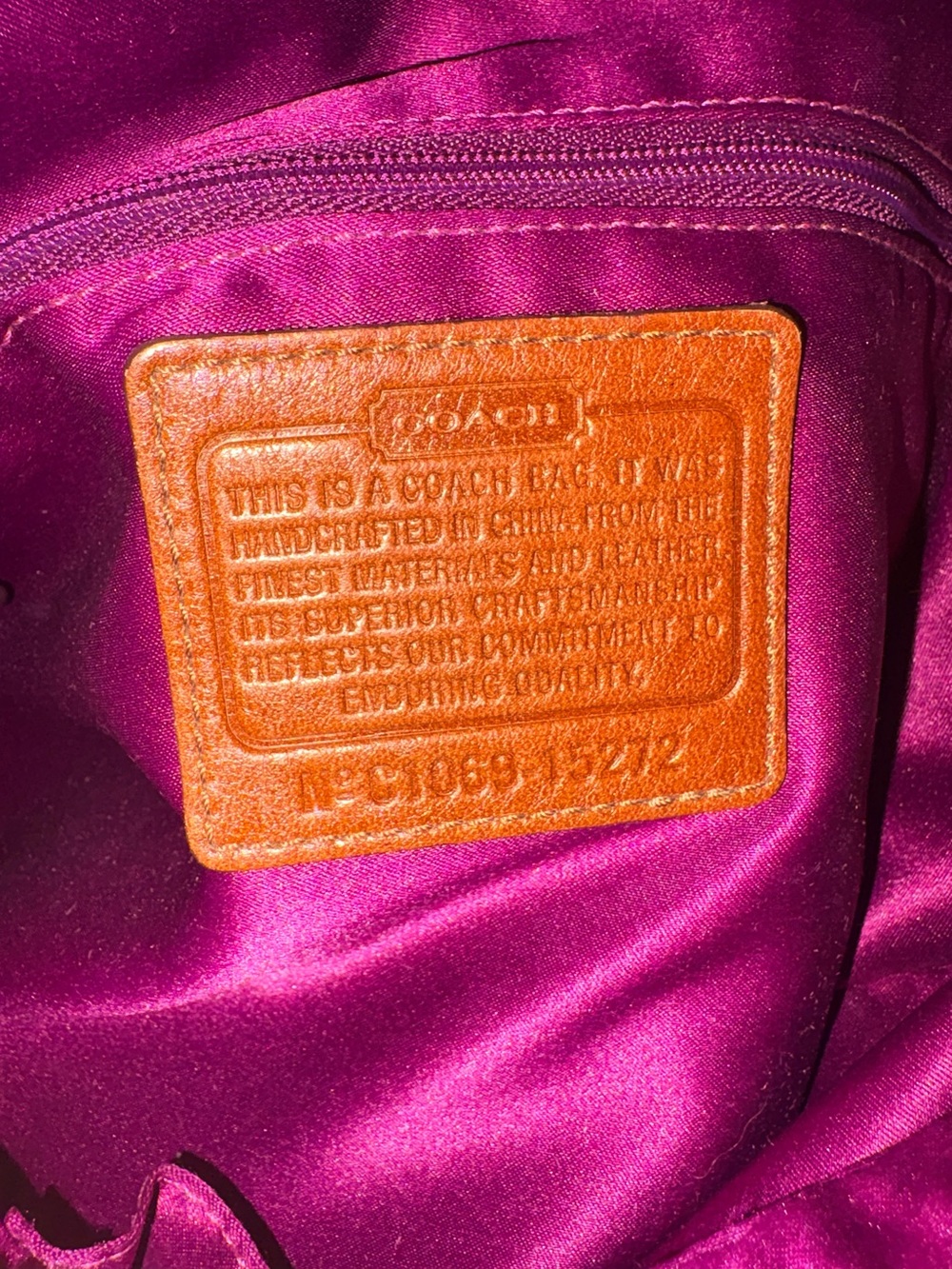 Vintage Coach Alexandra Pebbled Leather Shoulder Bag in Cognac - Picture 6 of 10